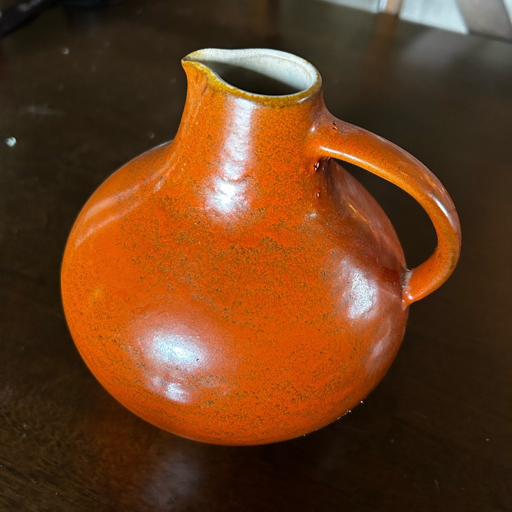 Vintage Dümler & Breiden Höhr Orange Ceramic Pitcher
